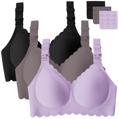 Gailife 3 Pack Nursing Bras for Breastfeeding Seamless Wireless Maternity Bras for Pregnancy Soft Sleep Bralette Pack