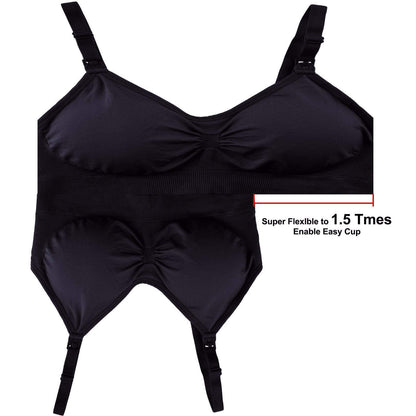 GXXGE 4Pack Nursing Bra for Breastfeeding Maternity Bras Push Up Silk Seamless Pregnancy Bralette Underwear