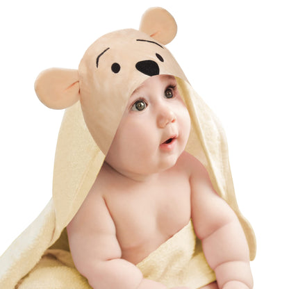 Lambs & Ivy Disney Baby Minnie Mouse Pink Cotton Hooded Baby Bath Towel