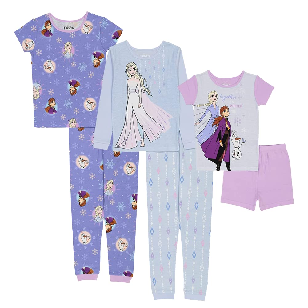 Disney Unisex Kids' 6-piece Snug-fit Cotton Matching Comfortable Pajama Set, Soft & Cute for Kids