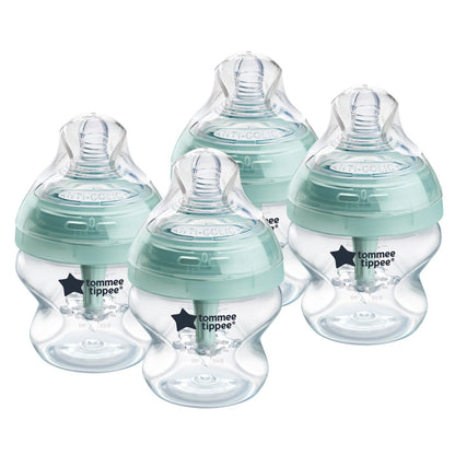 Tommee Tippee Advanced Anti-Colic 12 Piece Set, 5 oz and 9 oz BPA Free Bottles, Newborn 0+ Months, Includes Slow & Medium-Flow Breast-Like Nipples and Bottle Handles and Cleaning Brush