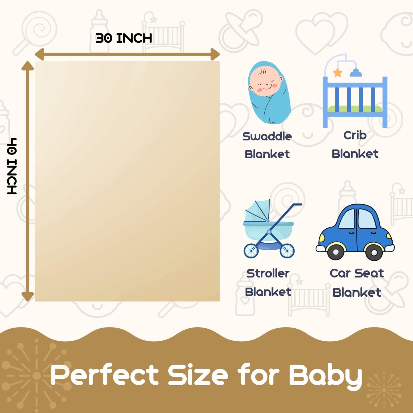 Yurhap Checkered Baby Blanket Fleece Baby Blankets for Boys, Ultra Soft Cozy Fluffy Infant Toddler Newborn Receiving Blankets for Crib Stroller, 30''x40'', Blue