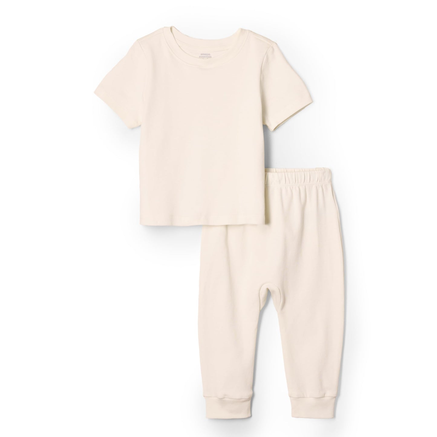 Amazon Essentials x Sofia Grainge Unisex Toddlers and Babies' Cotton Knit Short Sleeve Shirt & Pants Set