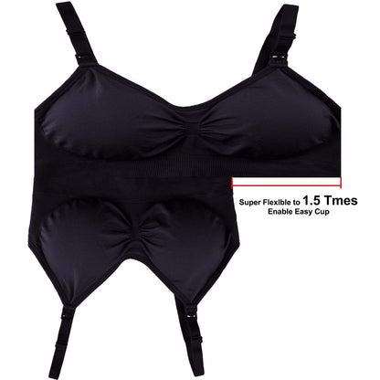 GXXGE 4Pack Nursing Bra for Breastfeeding Maternity Bras Push Up Silk Seamless Pregnancy Bralette Underwear