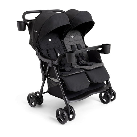 Joie Rosemary Side-by-Side Double Stroller – Lightweight, Compact, and Comfortable Side-by-Side Stroller for Twins or Siblings (Shale & Thunder)