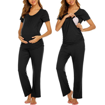 Ekouaer Womens Nursing Pajamas Maternity Breastfeeding Pjs Sleepwear Layer Soft Postpartum Lounge Set Pregnancy Clothes