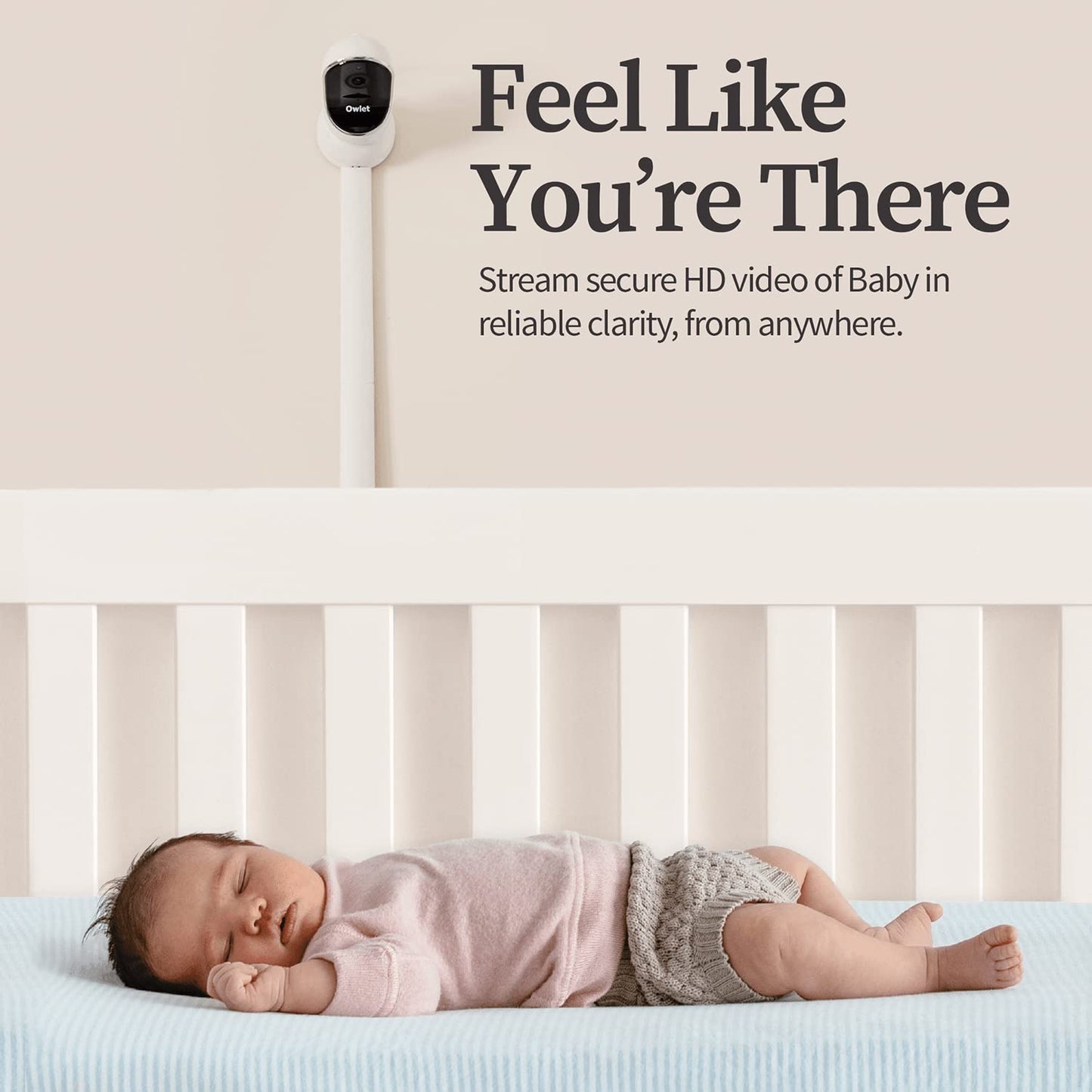 Owlet Dream Sight (Gen 3) Smart Video Baby Monitor | 2K HD Camera w/Night Vision | Detects Crying, Motion & Temperature | Customizable Alerts | Two-Way Talk | Secure Wi-fi