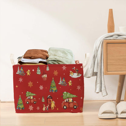 Winnie Nursery Decor, the Pooh Baby Stuff, Winnie Storage Nursery Basket, Large squarecanvas Laundry Hamper With A Waterproof PECoating, Foldable, Toys Bin, Baby Nursery HamperDecor, Star