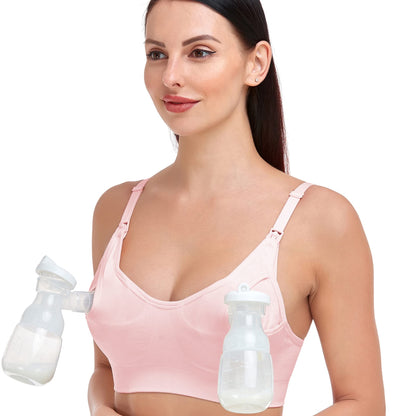 GXXGE Nursing Bra Support Pumping Bra Hands Free All in One Maternity Bra Comfortable Breast No Pad Pumps Bra