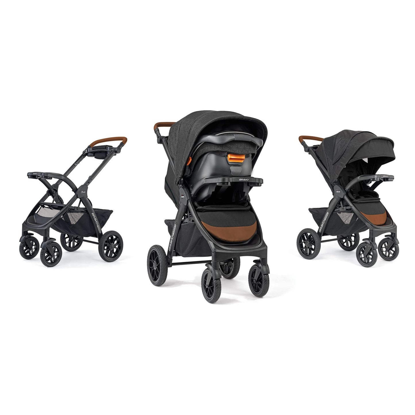 Chicco Bravo® 3-in-1 Trio Travel System, Bravo® Quick-Fold Stroller with KeyFit® 30 Infant Car Seat and Base, Car Seat and Stroller Combo | Parker