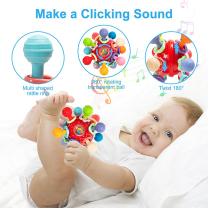 Baby Montessori Sensory Toys for 0-6 6-12 Months, Baby Teether Teething Toys for Babies 0 3 6 9 12 18 Months, Newborn Infant Learning Developmental Toys Gifts for 1 2 Year Old Boys Girls
