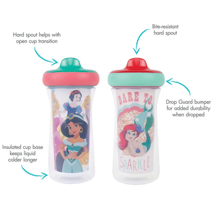 The First Years Disney Minnie Mouse Insulated Sippy Cups - Insulated Toddler Cups with Bite-Resistant Hard Spout - 9 Ounces - 2 Count