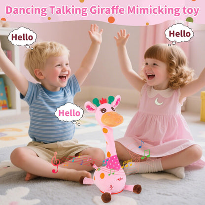Emoin Dancing Talking Giraffe Baby Toy, Adjustable Volume Baby Giraffe Toys Singing 10 Children's Songs Singing Mimicking Recording Repeating What You Say for Toddlers