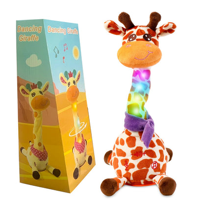 Emoin Dancing Talking Giraffe Baby Toy, Adjustable Volume Baby Giraffe Toys Singing 10 Children's Songs Singing Mimicking Recording Repeating What You Say for Toddlers