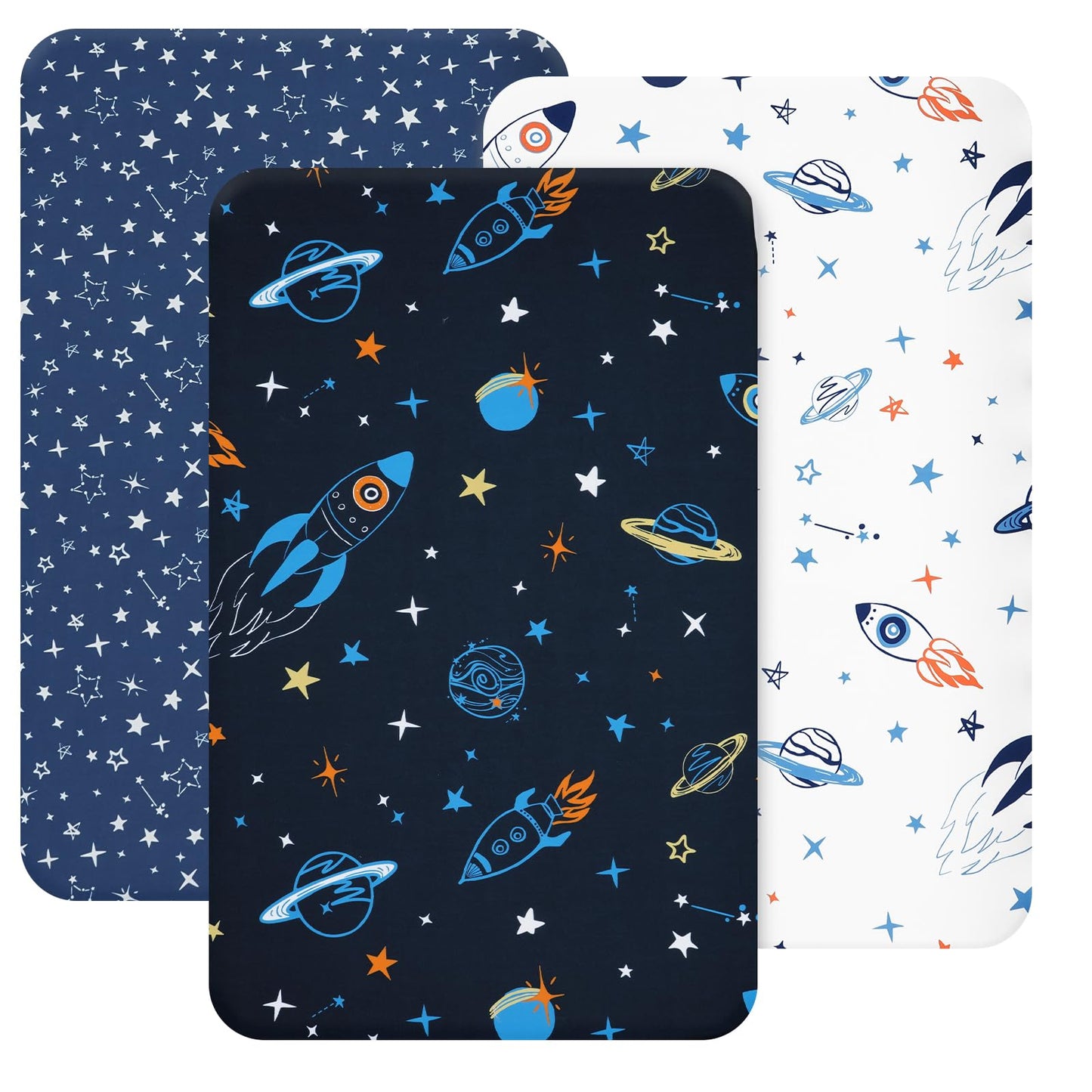 david's kids 3 Pack Fitted Crib Sheets, Ultra Soft Breathable Comfortable Baby Sheet Set for Boys Girls Neutral, 28x52 Inch Fits Standard Crib and Toddler Mattresses, Dinosaur