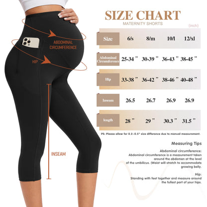 4 Pack Women’s Maternity Leggings with Pockets Over The Belly Butt Lift - Soft Workout Pregnancy Yoga Pants