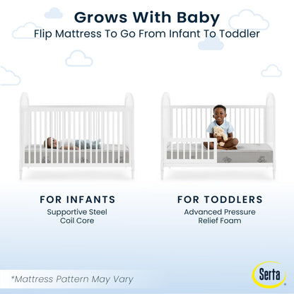 Serta Perfect Start Limited Dual Sided Baby Crib Mattress and Toddler Mattress, Breathable Fiber Core, GREENGUARD Gold Certified, Waterproof, 7 Year Warranty, Made in USA
