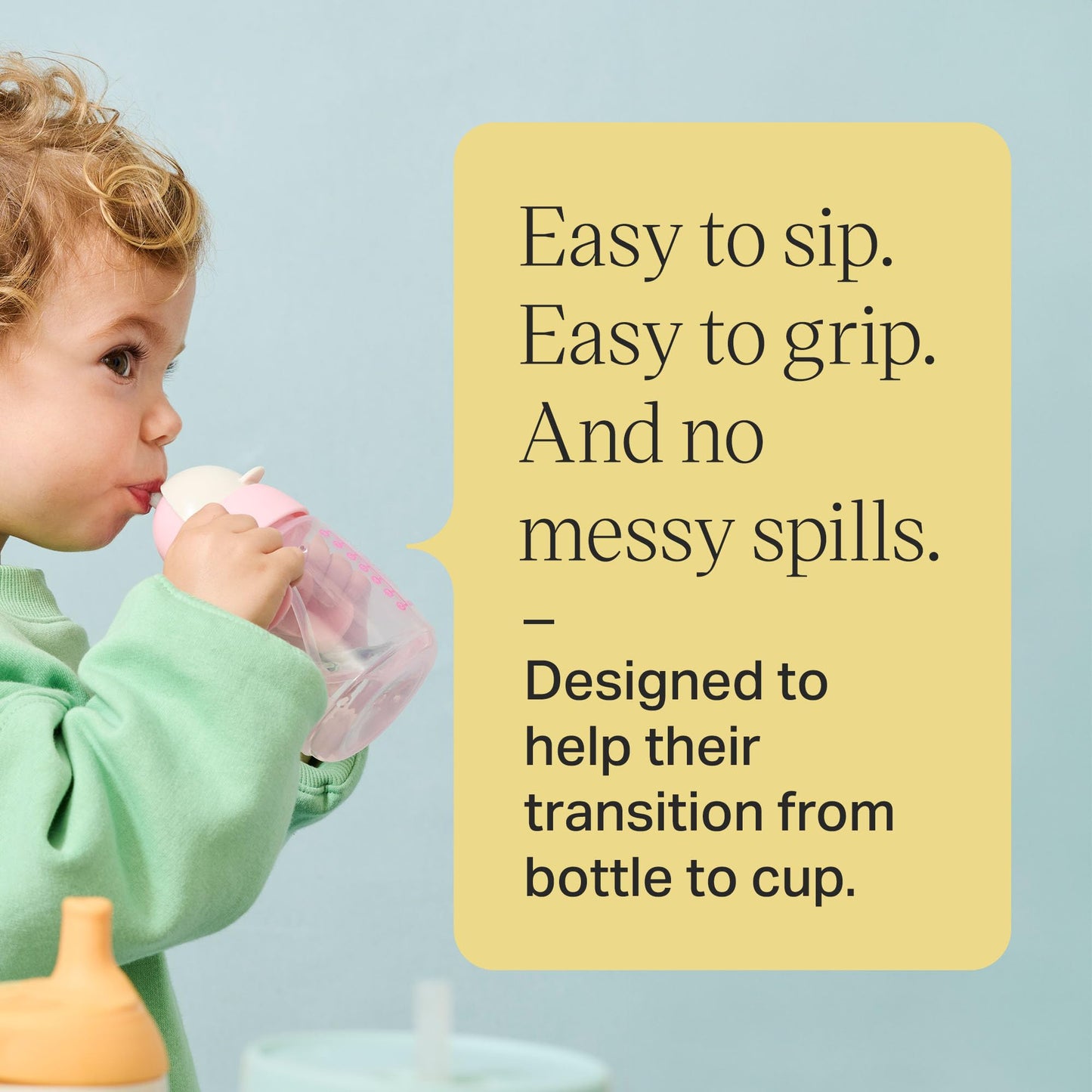 Tommee Tippee Transition Baby Sippy Cup With Spout, Ages 4 Months and Up, 5 oz, Leak-Proof Silicone Spout, Easy Grip Handles, Pink, Pack of 2