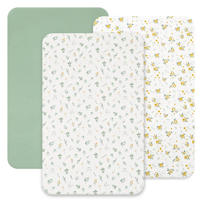 david's kids 3 Pack Fitted Crib Sheets, Ultra Soft Breathable Comfortable Baby Sheet Set for Boys Girls Neutral, 28x52 Inch Fits Standard Crib and Toddler Mattresses, Dinosaur