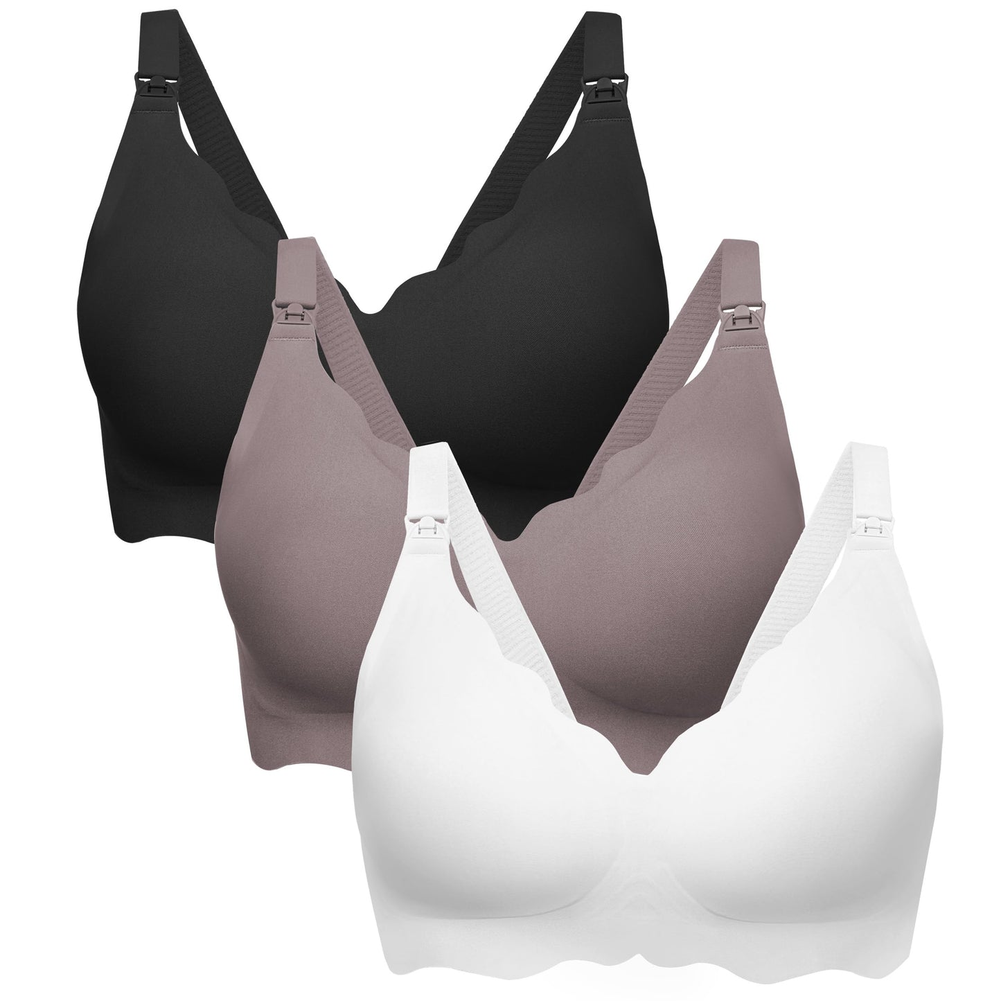 Angelhood Nursing Bras for Breastfeeding Ultra Comfort Seamless Maternity Bra Pack Wireless Pregnancy Bralette Bra Extender