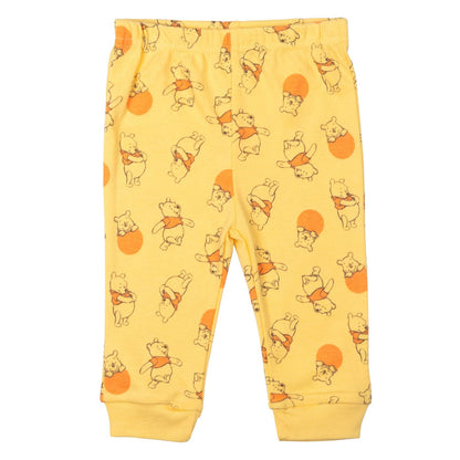 Disney Winnie the Pooh Baby 4-Piece Bodysuit Pants Bib and Hat Set Newborn to Infant
