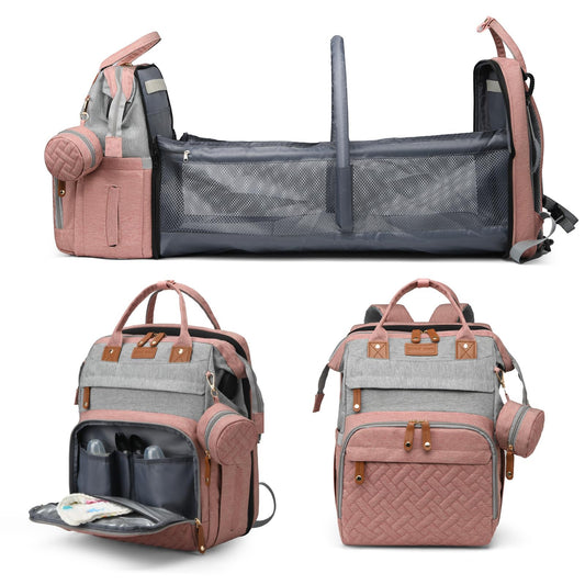 Jeryswet Baby Diaper Bags with Changing Station, Waterproof Large Capacity Diaper Bag Backpack for Moms Dads with USB Charging Port and Stroller Straps, Baby Shower Gifts, Grey