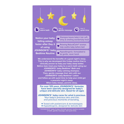 Johnson's Baby Sleepy Time Gift Set with Calming Bedtime Bath, Bedtime Lotion & Calming Shampoo, Baby Bedtime Essentials with Relaxing NaturalCalm Aromas, Hypoallergenic, 3 Items