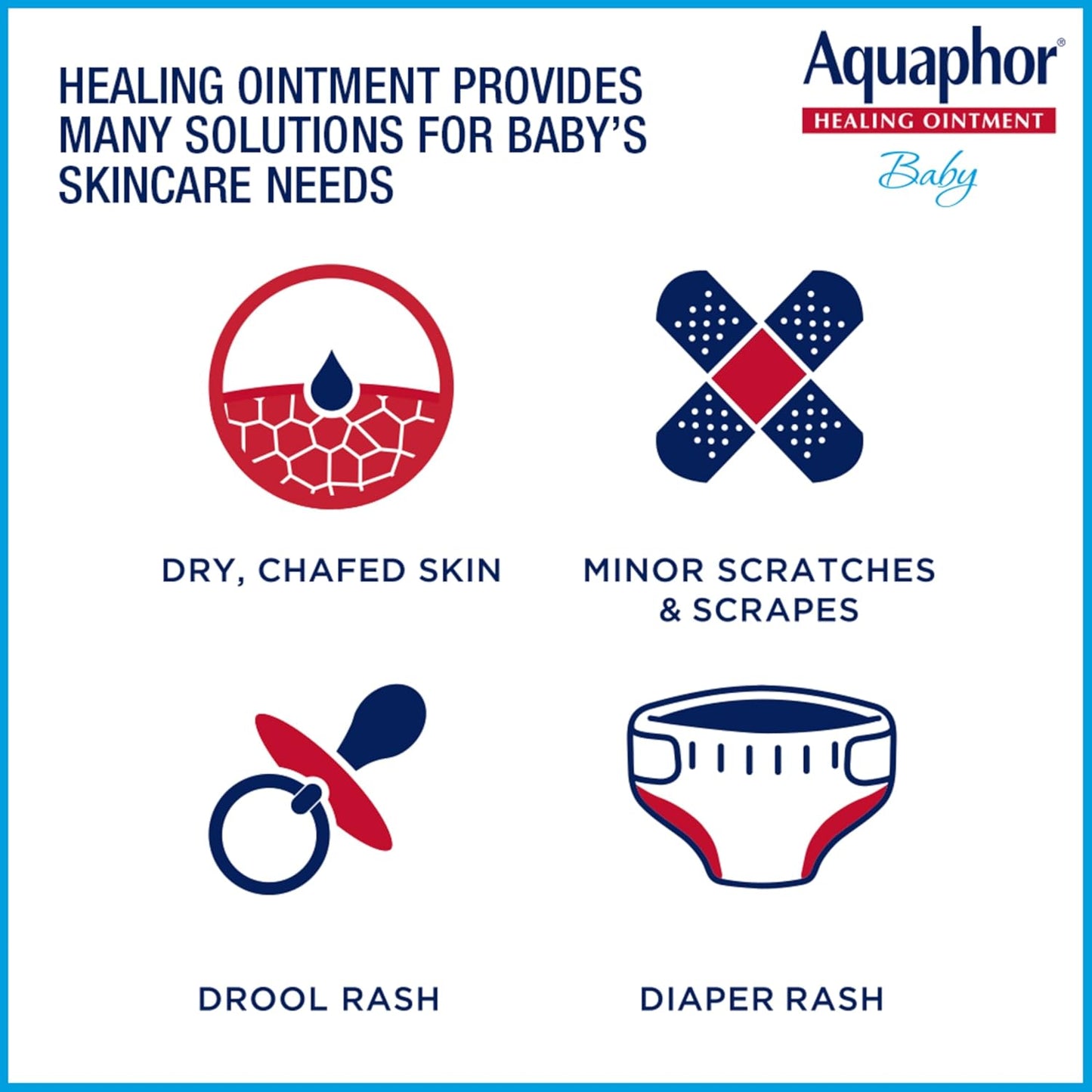 Aquaphor Baby Healing Ointment Advanced Therapy Skin Protectant for Chapped or Dry Skin, Drool Rash and Diaper Rash Ointment, 14 Oz Jar