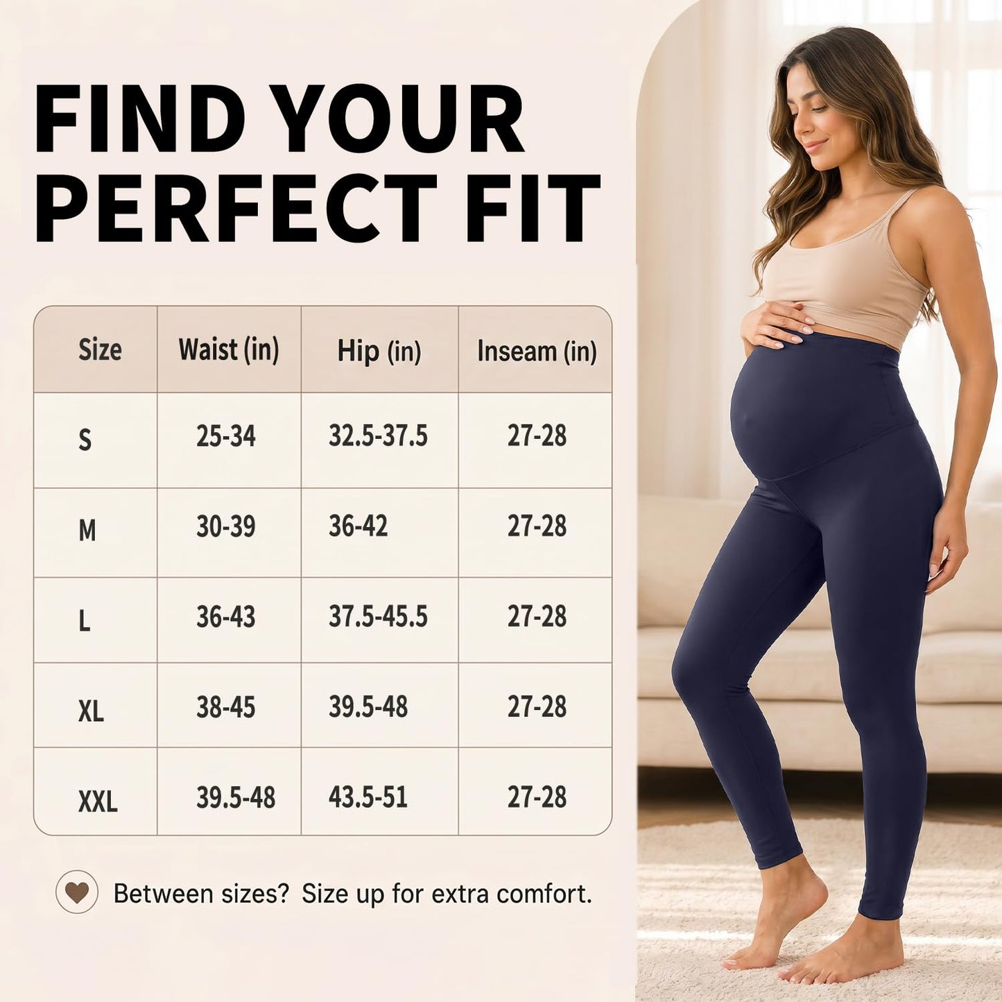 Hmuuo Women's Maternity Leggings Over The Belly Buttery Soft Pregnancy Yoga Pants Activewear Workout Leggings
