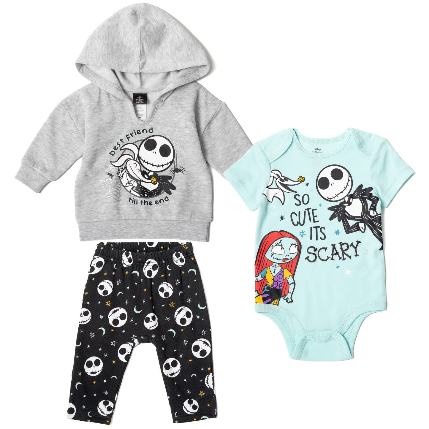 Disney Classics Winnie the Pooh Mickey Mouse Baby Hoodie Bodysuit and Pants 3 Piece Outfit Set (Newborn - 24 Months)