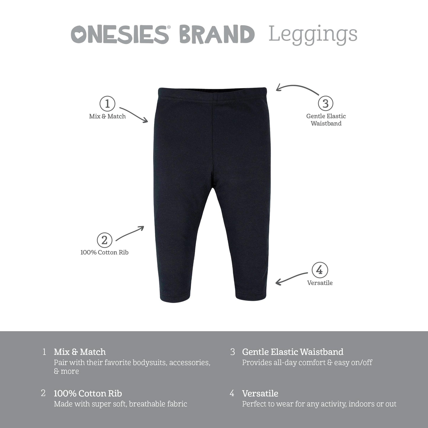 Onesies Brand Unisex Baby 3 Outfit Bundle Mix Match Pants Set