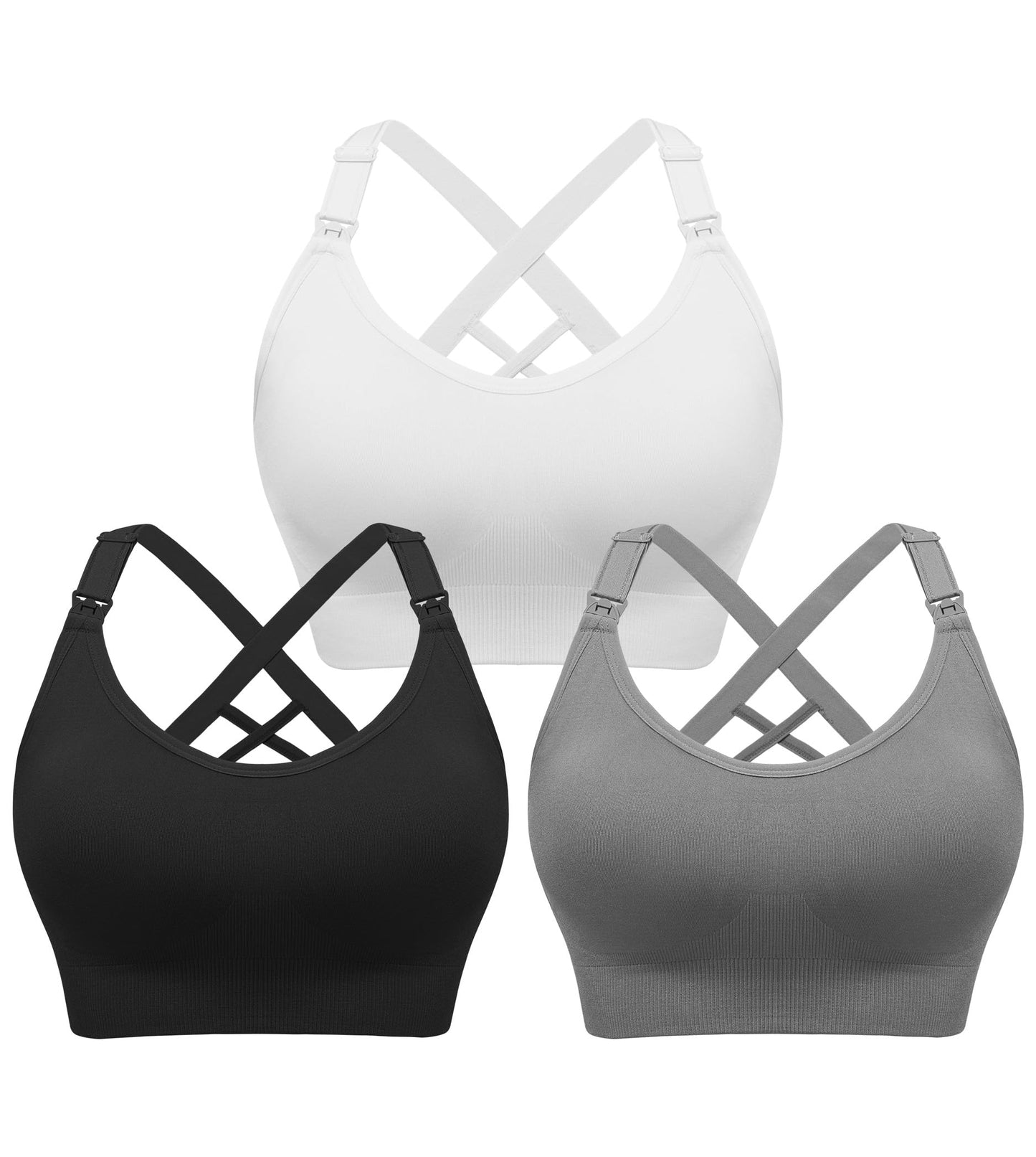 Angelhood Nursing Bras for Breastfeeding, Seamless Nursing Sports Bra Support Yoga Maternity Bras Pregnancy Sleep Bralette