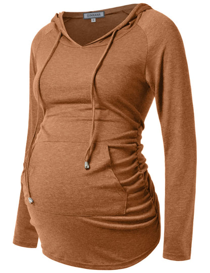 GINKANA Maternity Hoodie Long Sleeves Shirts Casual Maternity Top Pregnancy Sweatshirt Casual Clothes