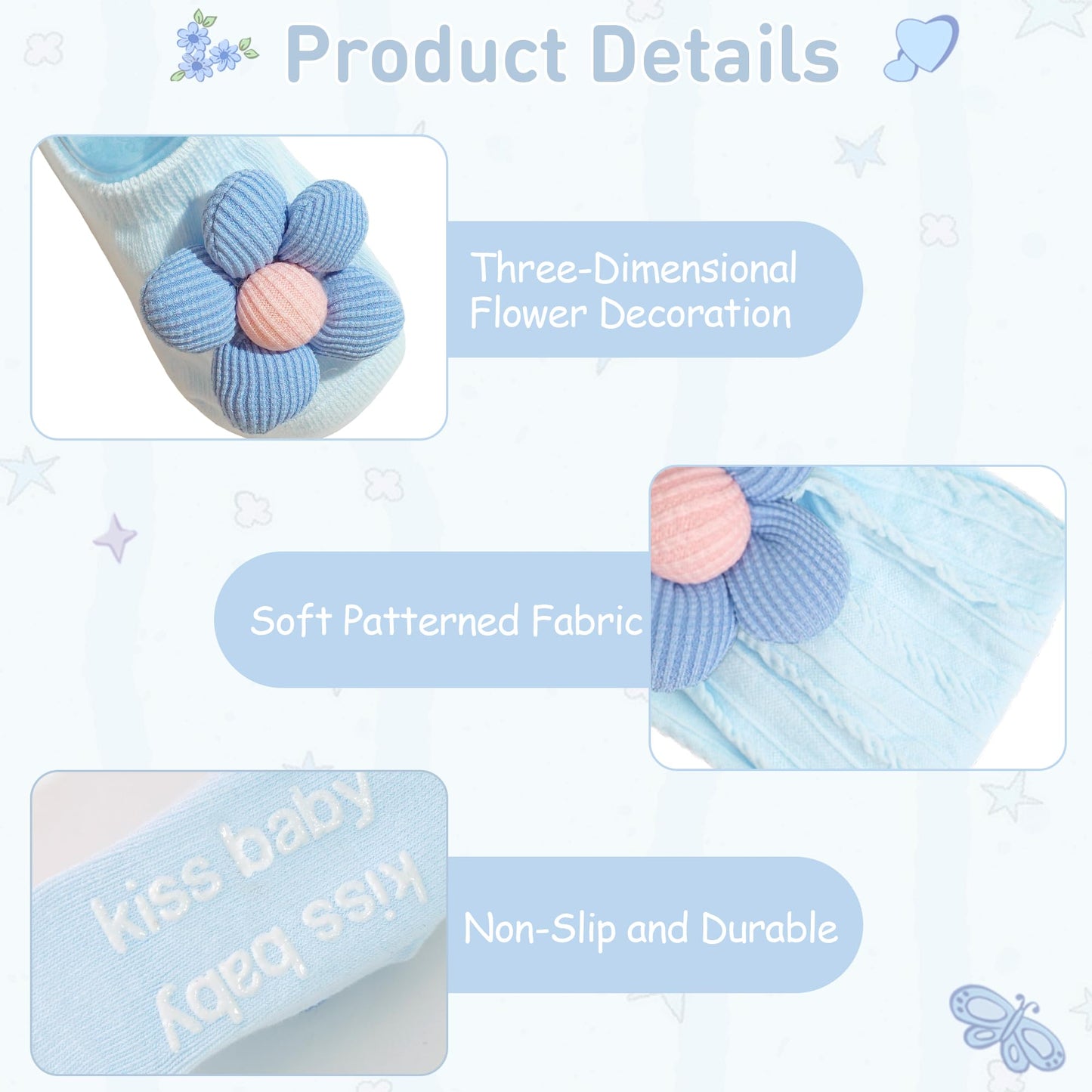 CÉLLOT 5 Pcs Baby Flower Headbands Baby Girls Nylon Headbands Soft Hairbands Hair Accessories for Newborn Infant Toddler Kids