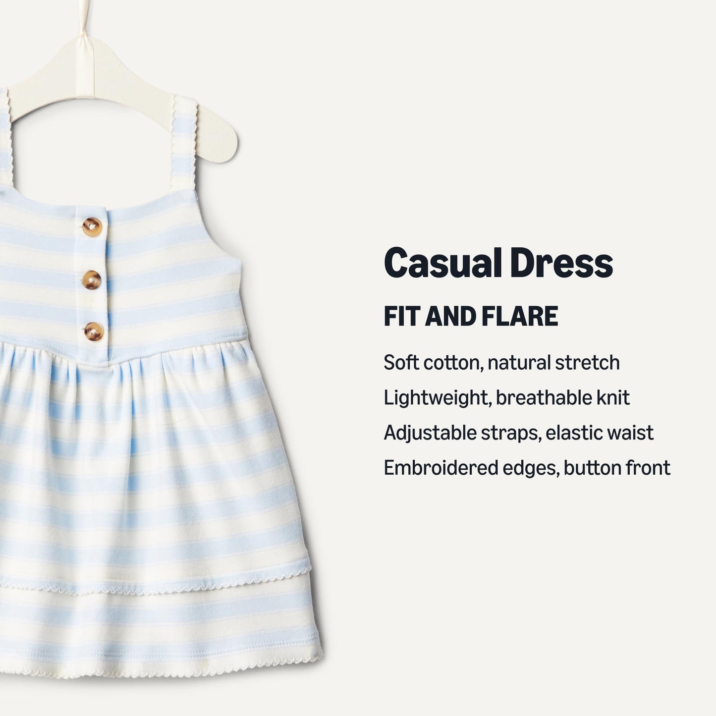 Amazon Essentials x Sofia Grainge Toddlers and Baby Girls' Cotton Casual Fit and Flare Dress