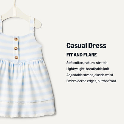 Amazon Essentials x Sofia Grainge Toddlers and Baby Girls' Cotton Casual Fit and Flare Dress