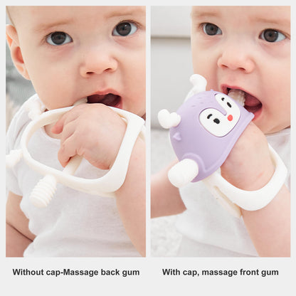 Smily Mia Penguin Teethers, Silicone TeethingToys for Babies 0-6Months, Baby Teethers for 3-6Months, Hand Teether for Infants, Teething/Teether Pacifiers for Infants, Light Purple