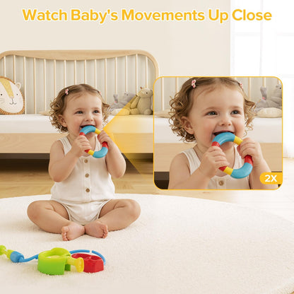 Baby Monitor, Baby Monitor with Camera and Audio, Secure No WiFi, Pan Tilt Video Camera with Night Vision, VOX, 2-Way Talk, 1300ft, Portable Video Audio Monitor Ideal for Baby/Elderly/Pet