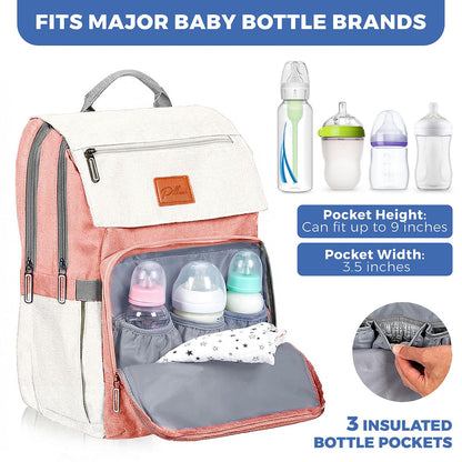 PILLANI Baby Diaper Bag Backpack - Baby Bag for Girls & Boys, Large Waterproof Toddler Diaper Backpack - Baby Shower Gifts & Registry Must Haves - Travel Diaper Bags with Changing Pad - Newborn Stuff