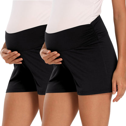 fitglam Women's Maternity Shorts Lounge Sleep Pajama Workout Comfy Stretchy Pregnancy Shorts