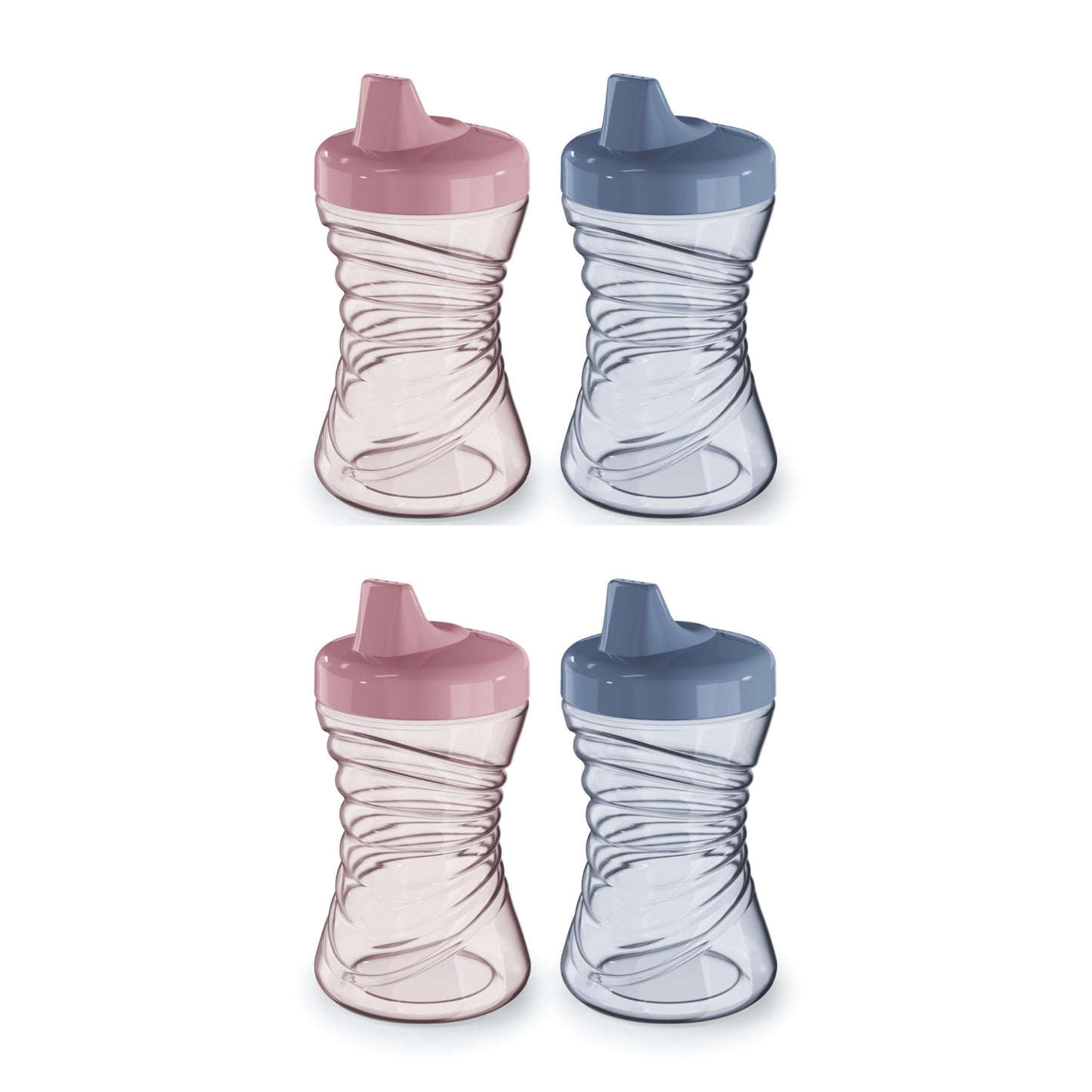 NUK Fun Grips Hard Spout Sippy Cup, 10 oz. | Easy to Hold, BPA Free, Spill Proof Toddler Cup, 4pk