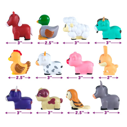 Tub Works® Barnyard™ Mold Free Bath Toys, 6 Pack | Sealed, No Hole Bath Toys Design Keeps Moisture Out | Soft, Squeezable & Float on Water | Farm Animals Baby & Toddler Bathtub Toys | Baby Pool Toys