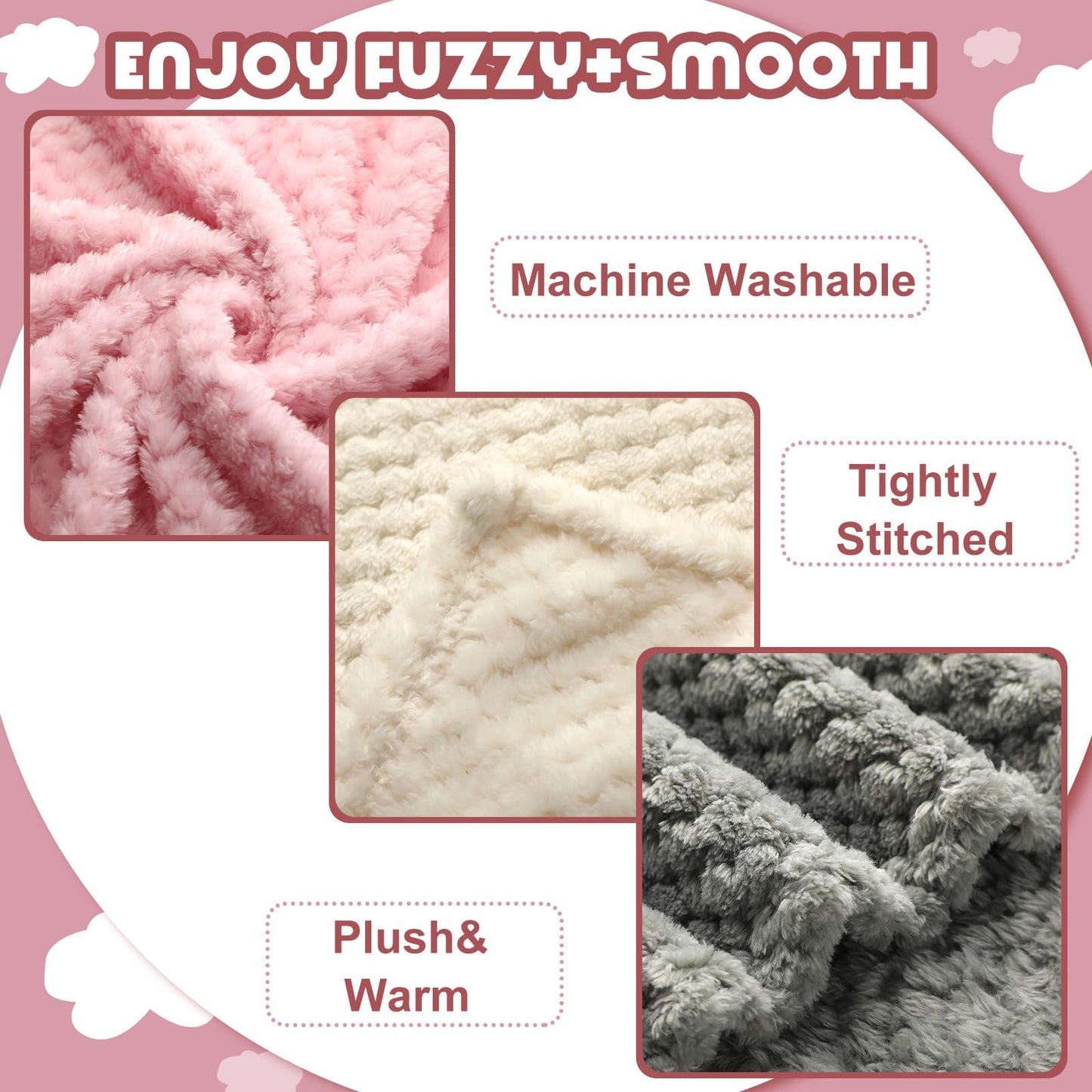 Frienda 4 Pcs Baby Fuzzy Blanket Fluffy Baby Blanket for Boys Girls Soft Warm Infant Newborn Toddler Receiving Nursery Bed Supplies, 32 x 24 Inch(Pink Color)