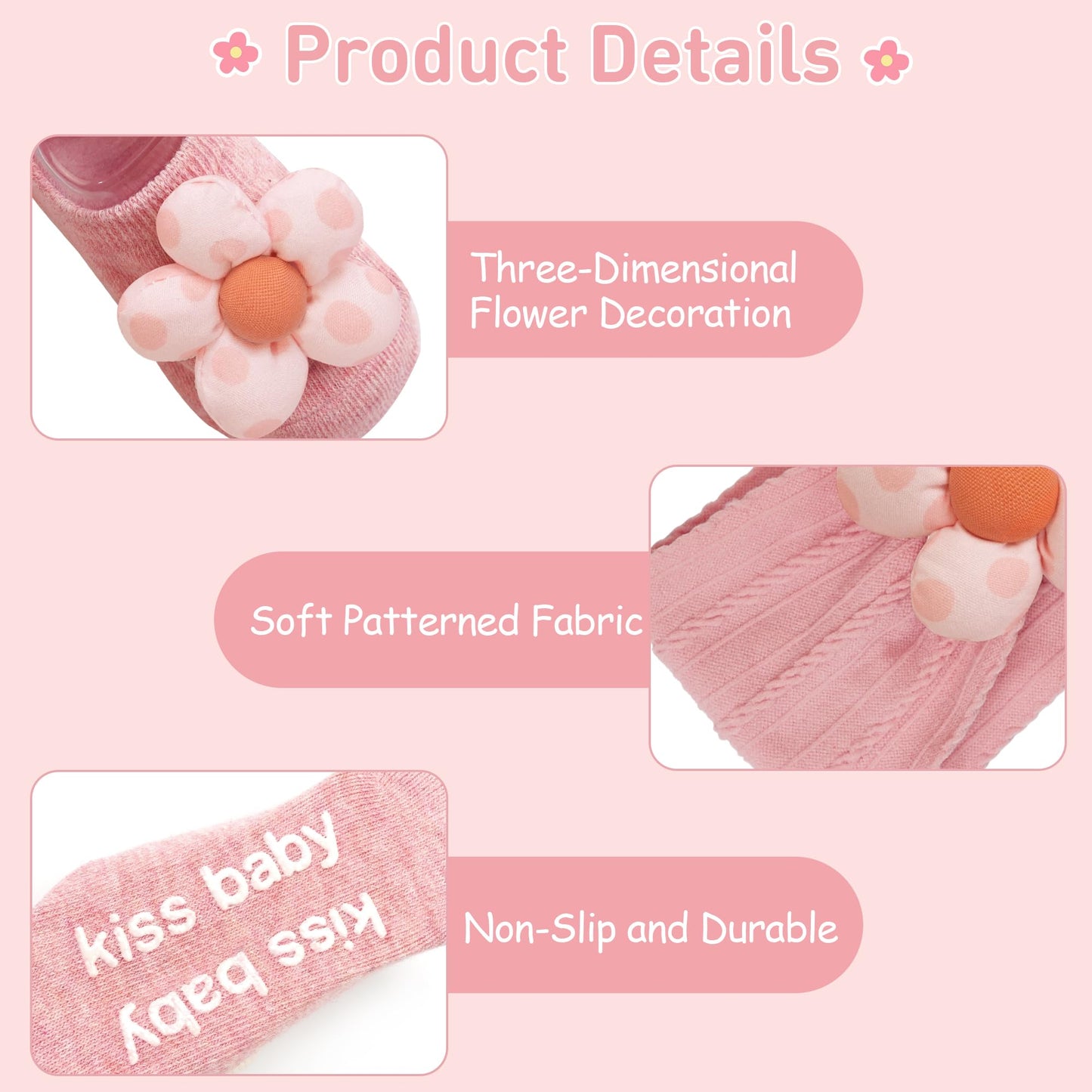 CÉLLOT 5 Pcs Baby Flower Headbands Baby Girls Nylon Headbands Soft Hairbands Hair Accessories for Newborn Infant Toddler Kids