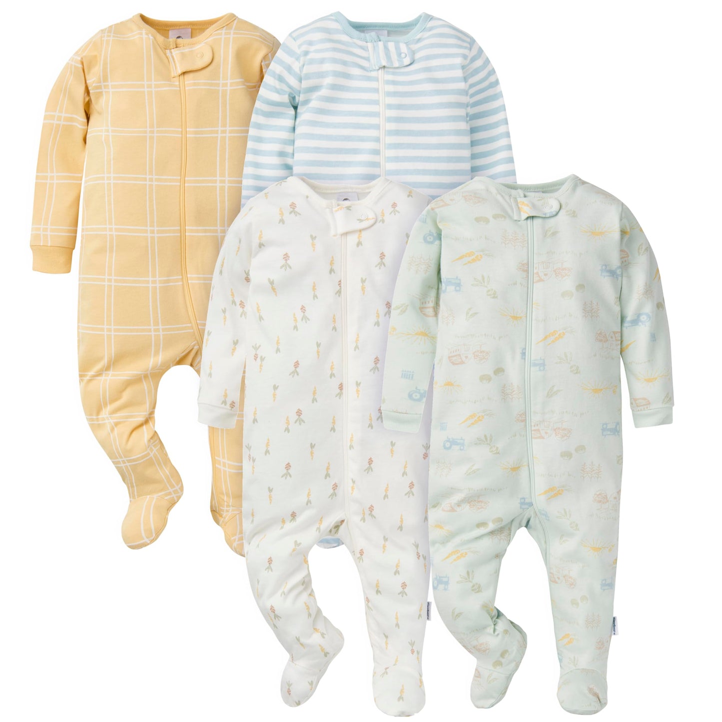 Gerber Baby-Girls 4 Pack Sleep 'N Play Footie