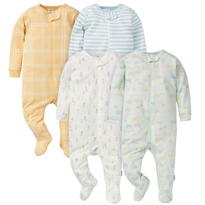 Gerber Baby-Girls 4 Pack Sleep 'N Play Footie