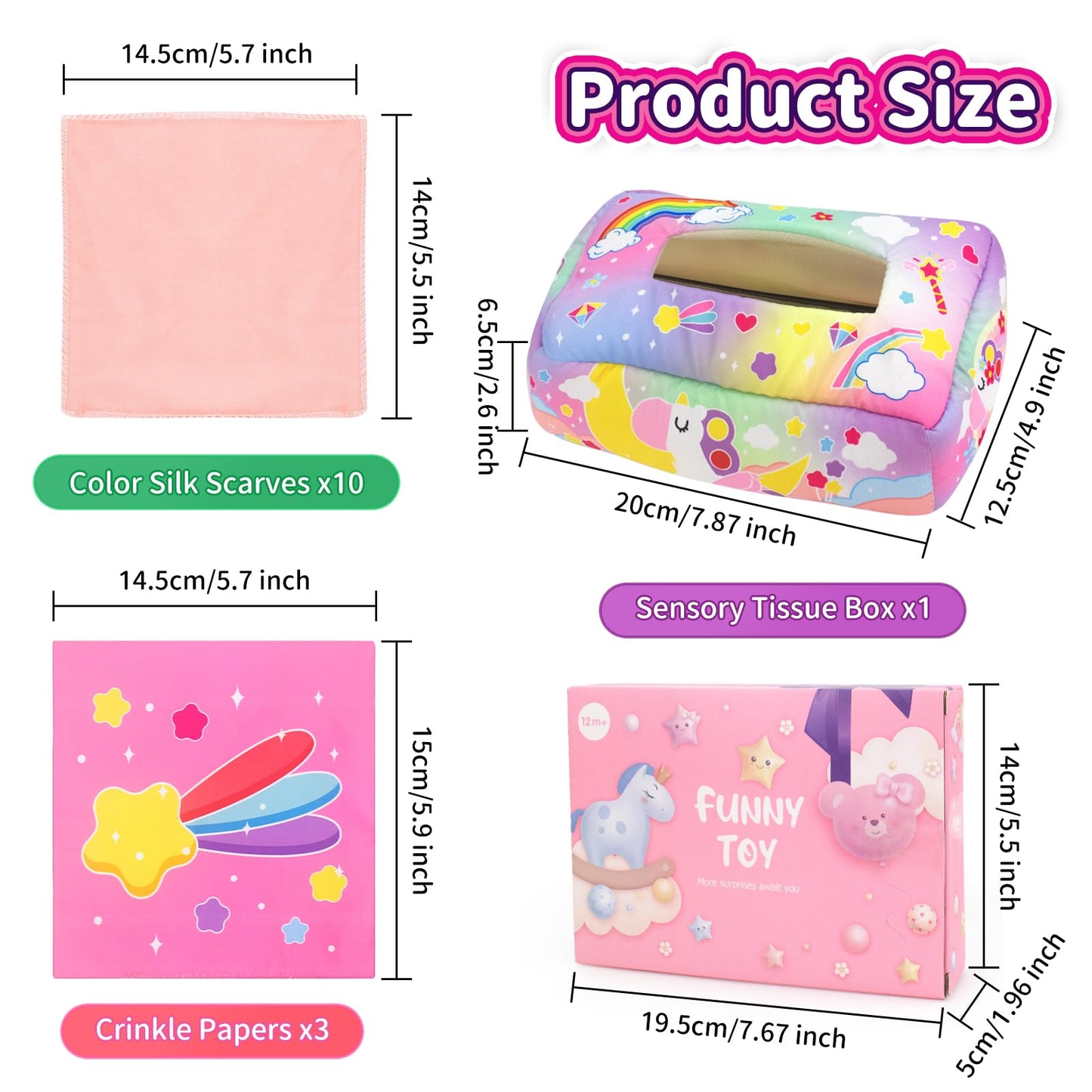 usrela 4 in 1 Baby Toys for 6 12 18 Month, Learning Toys for Babies 6-12 Months, Busy Cube, Stacking Sorter, Piano Xylophone Pull String Travel Toy, Birthday Gifts for Toddlers 1 2 Years Old