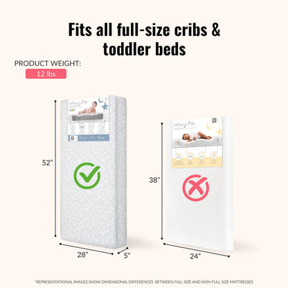 Dream On Me Twilight 5” 88 Coil Inner Spring Crib & Toddler Mattress – Brown Cloud, Greenguard Gold & BSA Certified, Waterproof & Stain-Resistant Cover, Fits Standard Full-Size Cribs & Toddler Beds