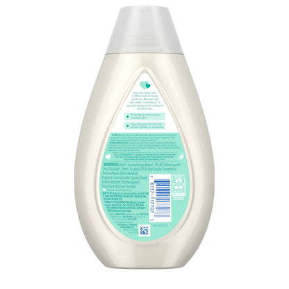 Johnson's CottonTouch Newborn Baby Body Wash & Shampoo, Gentle & Tear-Free, Made with Real Cotton, Gently Washes Away Dirt & Germs, for Sensitive Skin, Baby Essentials, 13.6 fl. oz