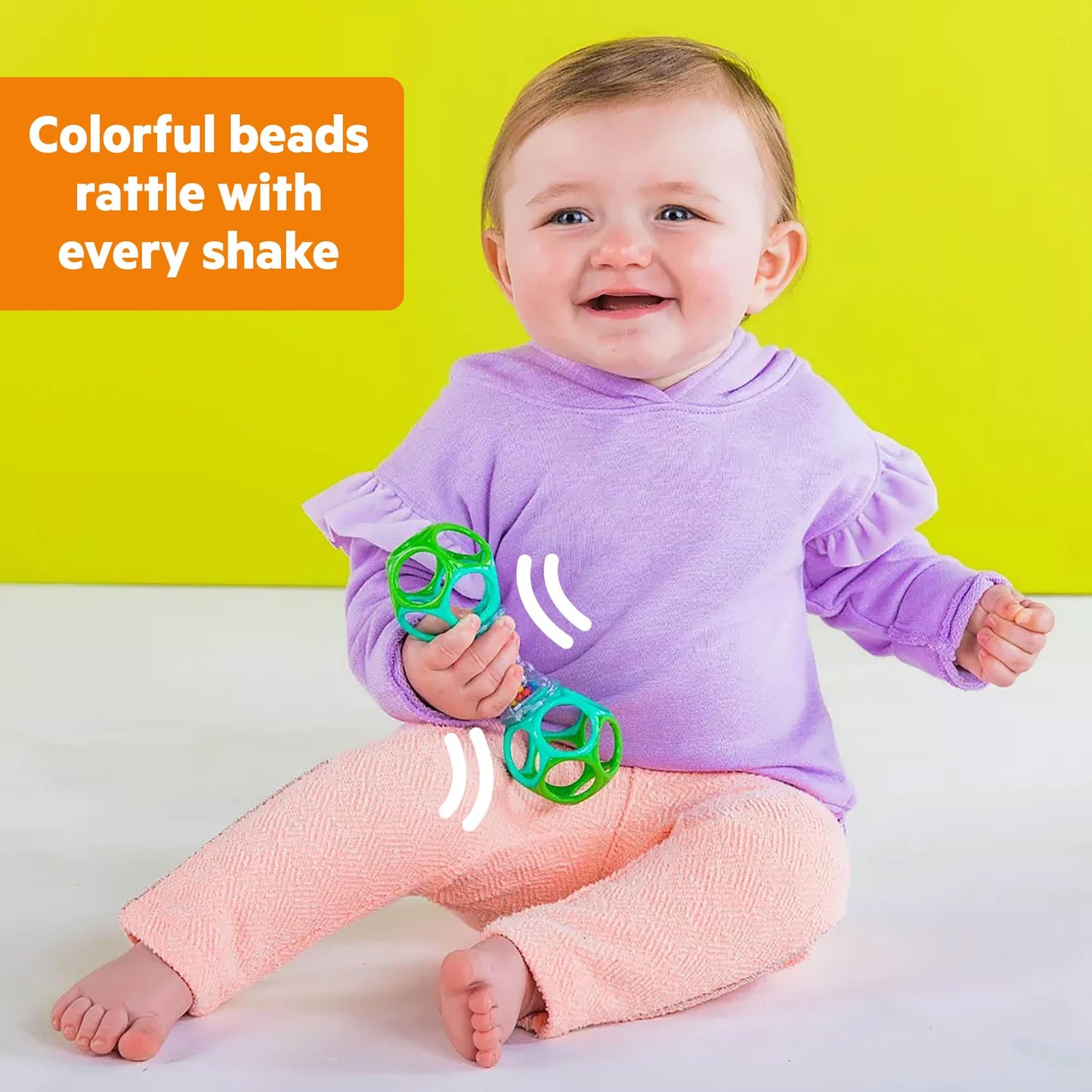 Bright Starts Oball Shaker Rattle Toy, Ages Newborn Plus